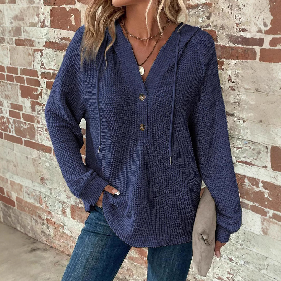 V-neck Long Sleeve Pullover Leisure Sports Sweater