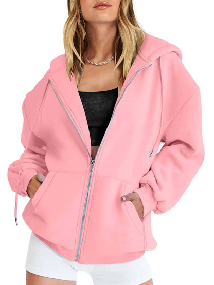 Winter Womens Zip Up Hoodies Oversized Sweatshirts(Buy 2 Free Shipping)