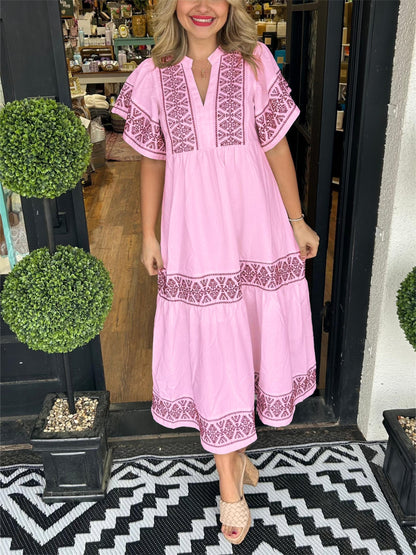 Women's V-Neck Boho Maxi Dress (Buy 2 Free Shipping)