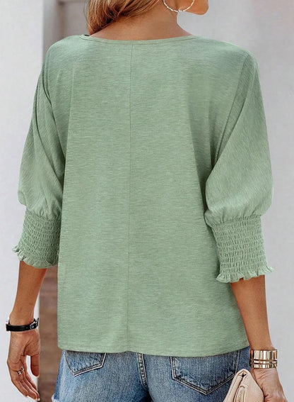 Women's Round Neck 3/4 Sleeve Basic T-Shirts (Buy 3 Free Shipping)
