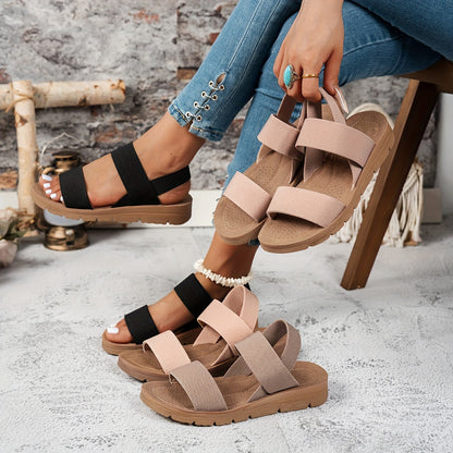 Women’s Elastic Wedge Sandals – Comfortable Summer Walking Shoes