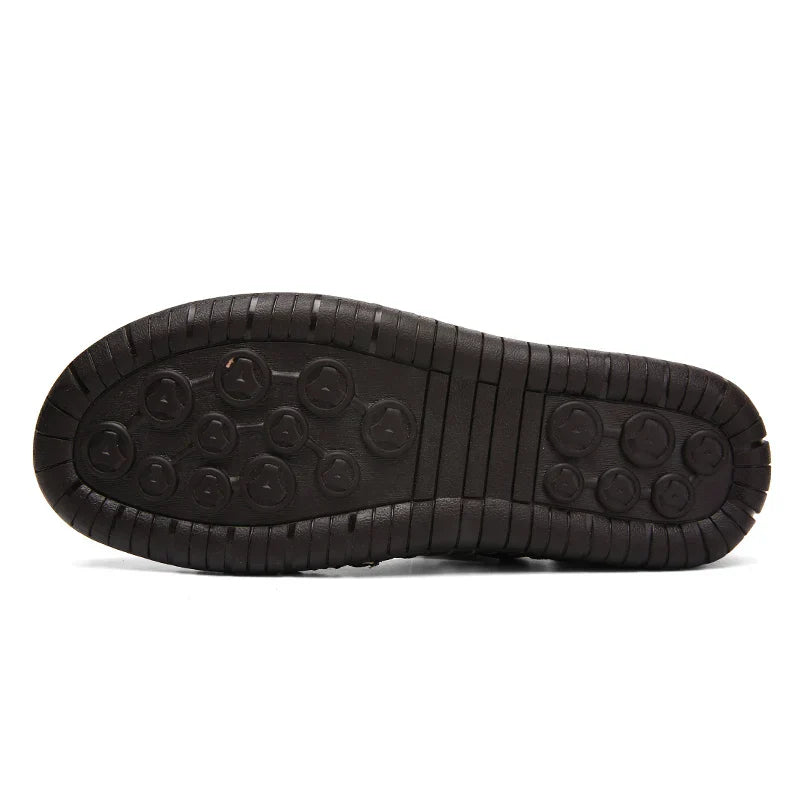 Summer Hollow Leather Shoes Men's Casual Sandals