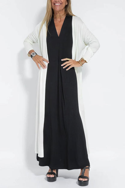 Elegant Long Dress + Matching Cardigan